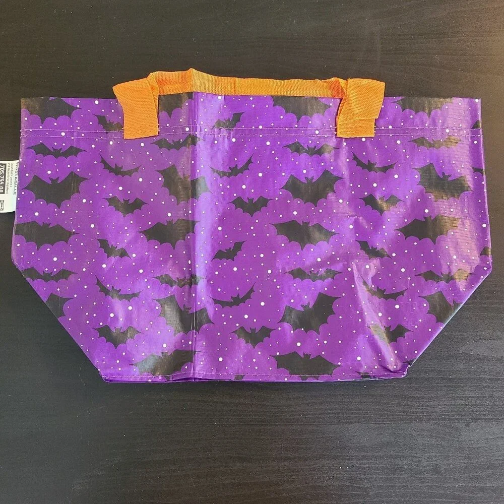 Ikea HÖSTAGILLE KUSTFYR Bag Lilac Purple Bats Pattern Halloween